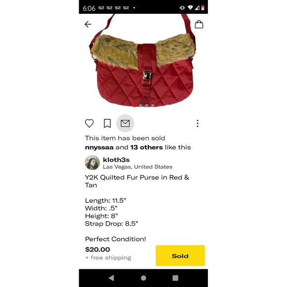 Bath and Body Works Bag Red Fur Holidays Excellent Condition - Picture 6 of 6